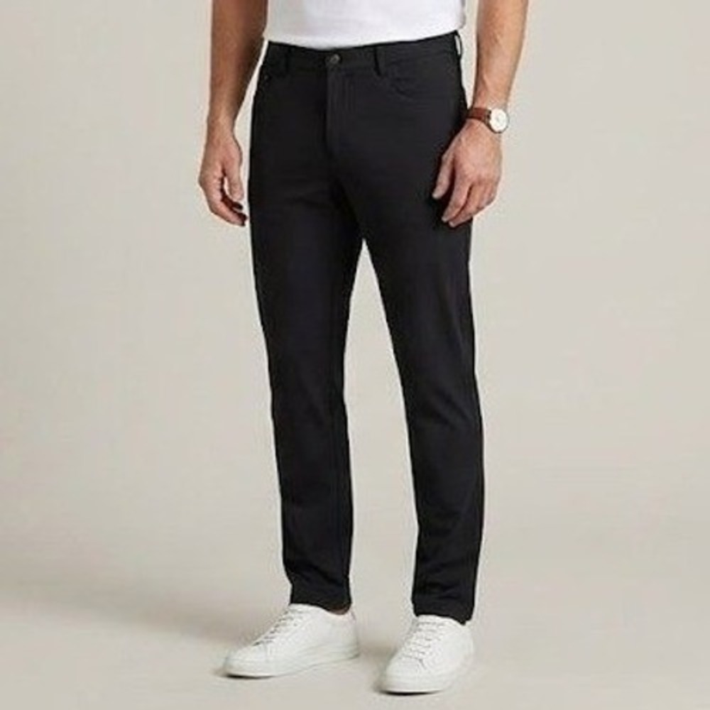 Collars & Co. Performance Pants Mens 38x30 Black Stretch 5-Pocket Tech Commuter